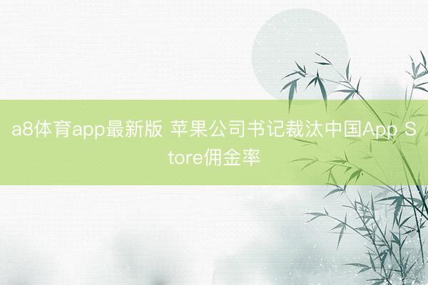 a8体育app最新版 苹果公司书记裁汰中国App Store佣金率