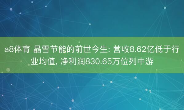 a8体育 晶雪节能的前世今生: 营收8.62亿低于行业均值， 净利润830.65万位列中游
